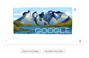 Homenaje de Google Chile al aniversario del Parque Nacional Torres del Paine. 