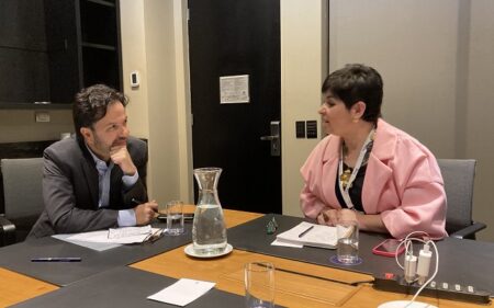 Vicepresidente de Turismo de ProColombia, Gilberto Salcedo, y Dalma Díaz, presidenta de APTUR Chile. Vicepresidente de Turismo de ProColombia, Gilberto Salcedo, y Dalma Díaz, presidenta de APTUR Chile.