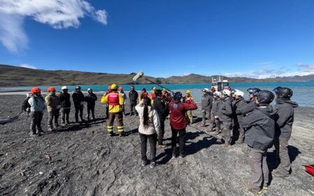 Simulacro de incendio en Torres del Paine
