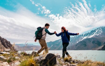Turistas en Cajón del Maipo